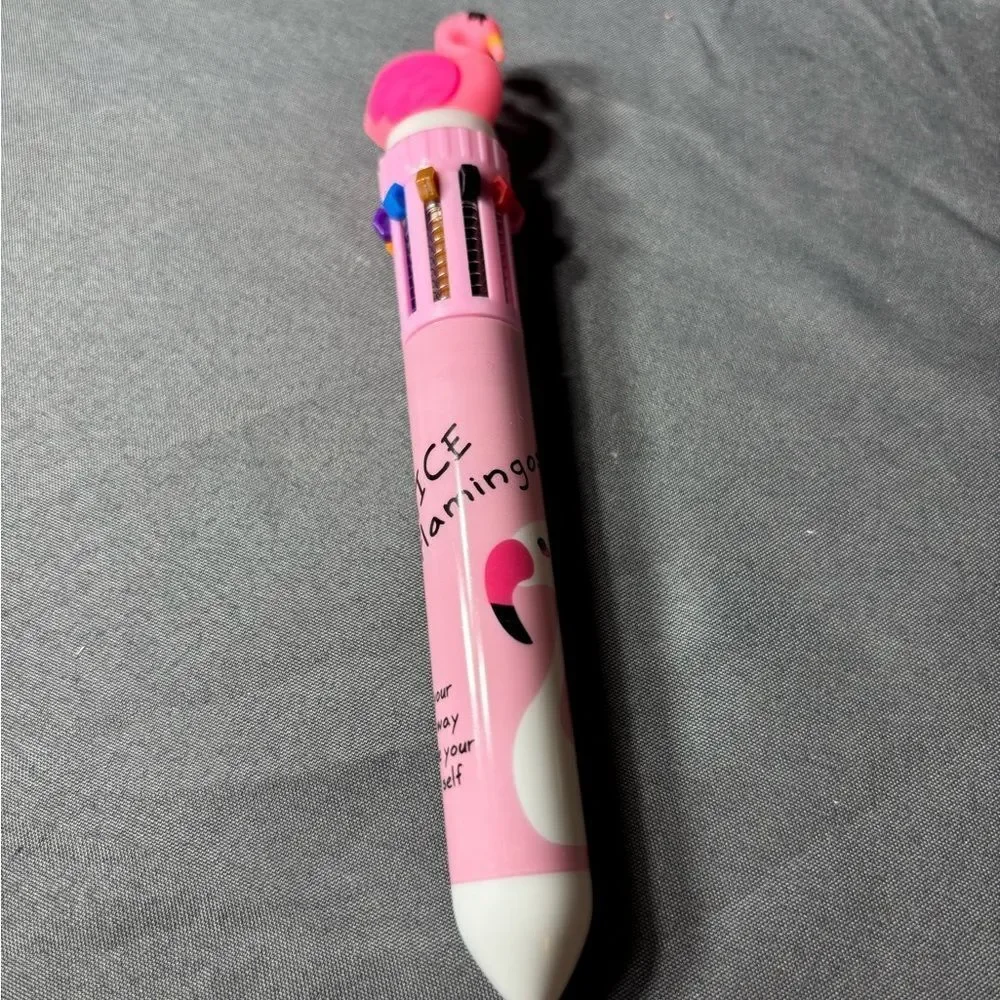 3 pc New Flamingo Multi-Color Cocktail Stirrers & Pink Flamingo Pen Set - Picture 3 of 4